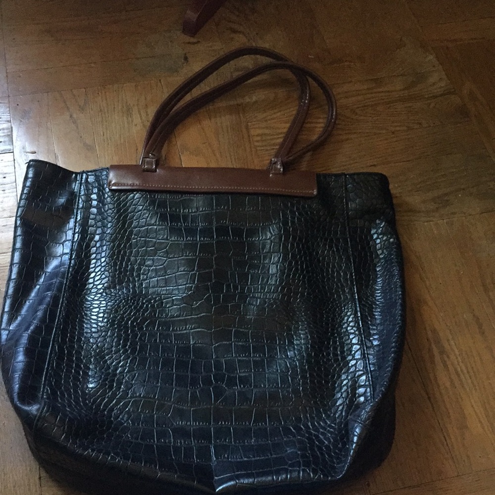 Black and brown laptop bag